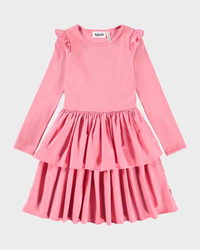 Girl's Cathi Long-Sleeve Dress, Size 7-14